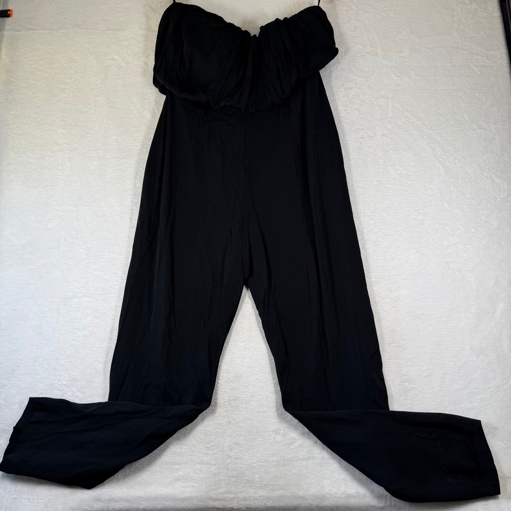 Third Form Black Strapless Ruched Wide Leg Jumpsuit US 8 AU‎ 12 EU 40 Evening
